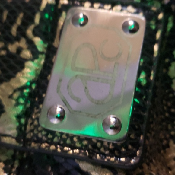 apc Black & Gold Snakeskin Print Bag EUC - Picture 8 of 15